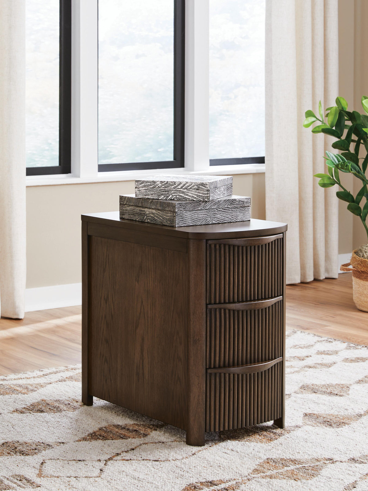 Camdill Chair Side End Table - Dark Brown