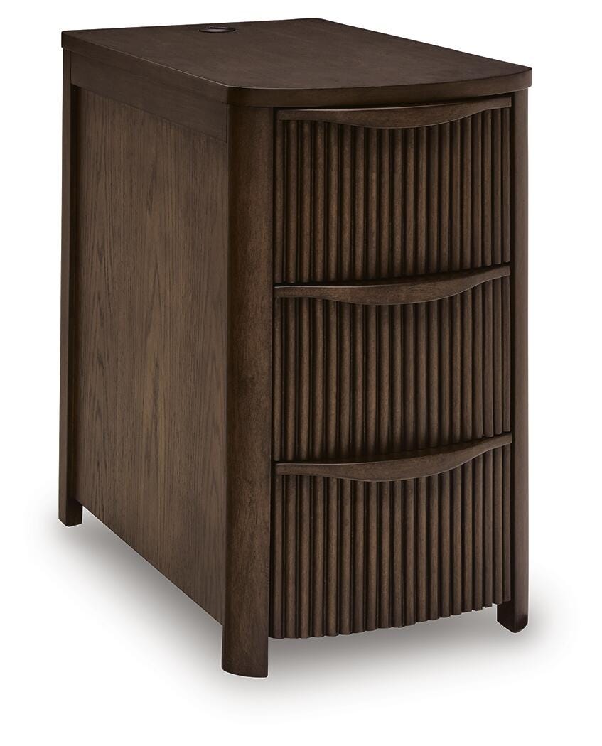Camdill Chair Side End Table - Dark Brown