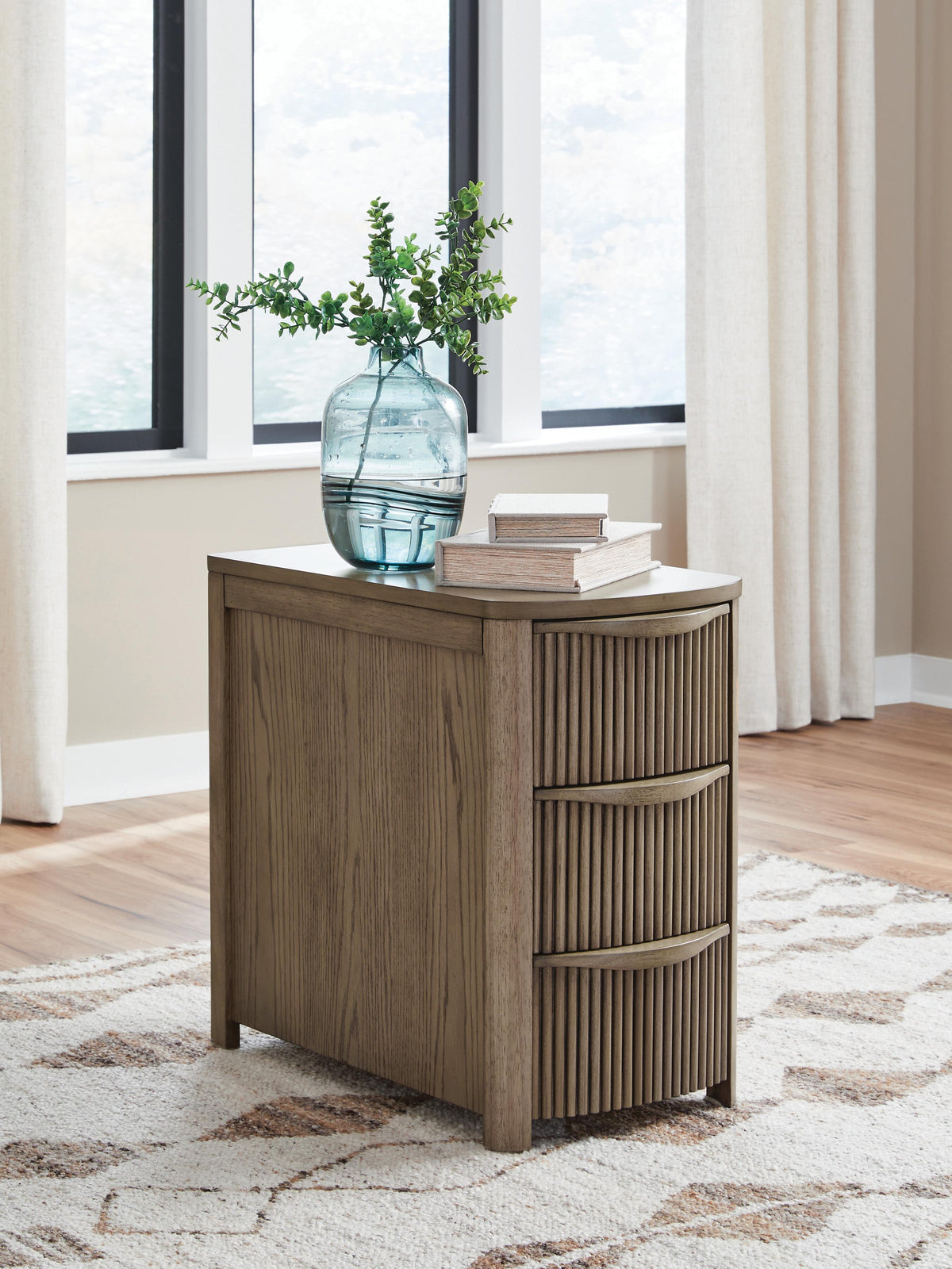 Camdill Chair Side End Table - Light Brown