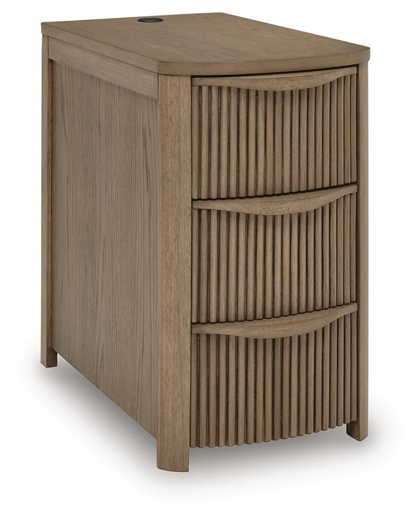 Camdill Chair Side End Table - Light Brown