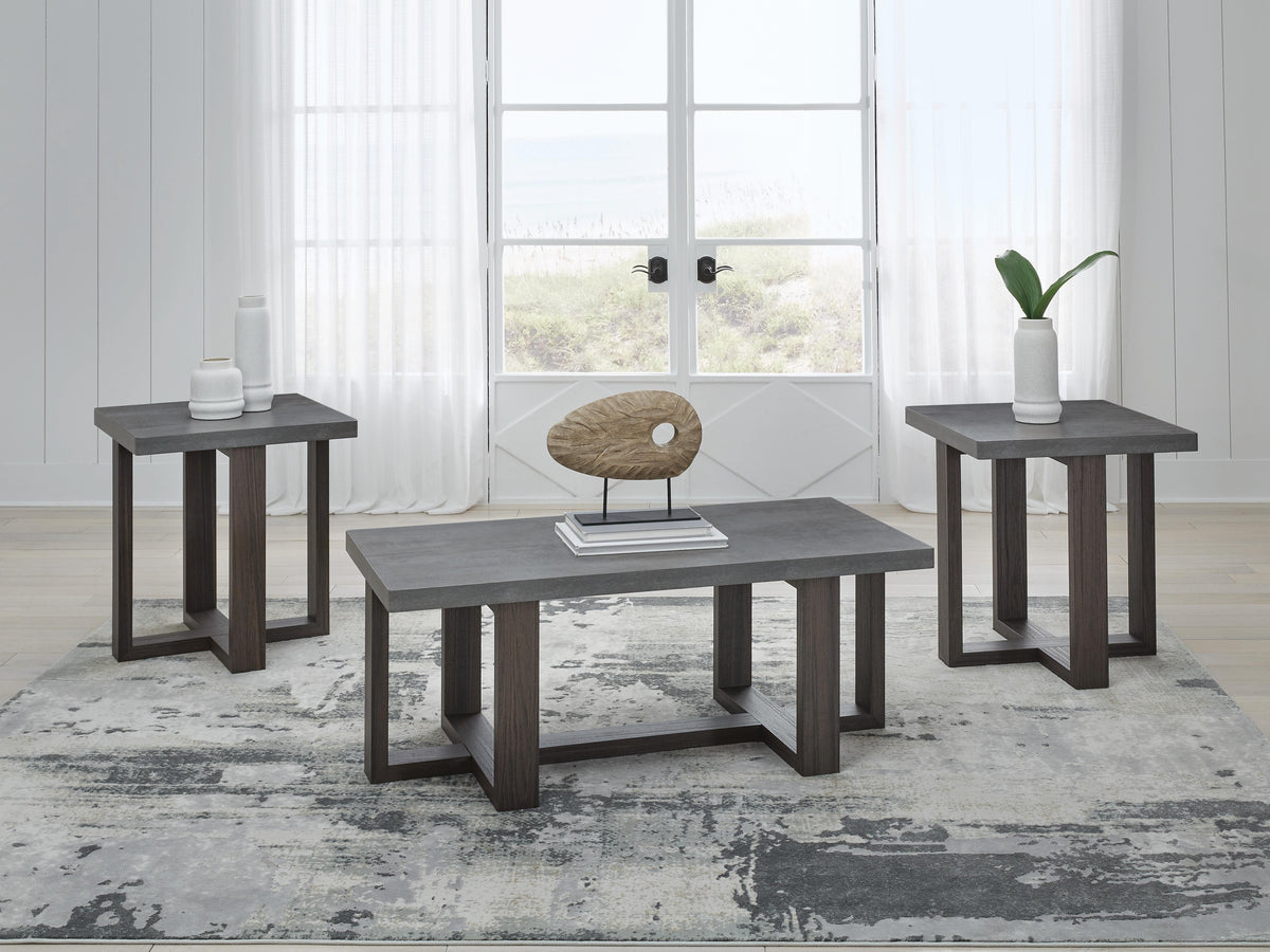 Dynnford Occasional Table Set (3/CN) - Gray/Brown