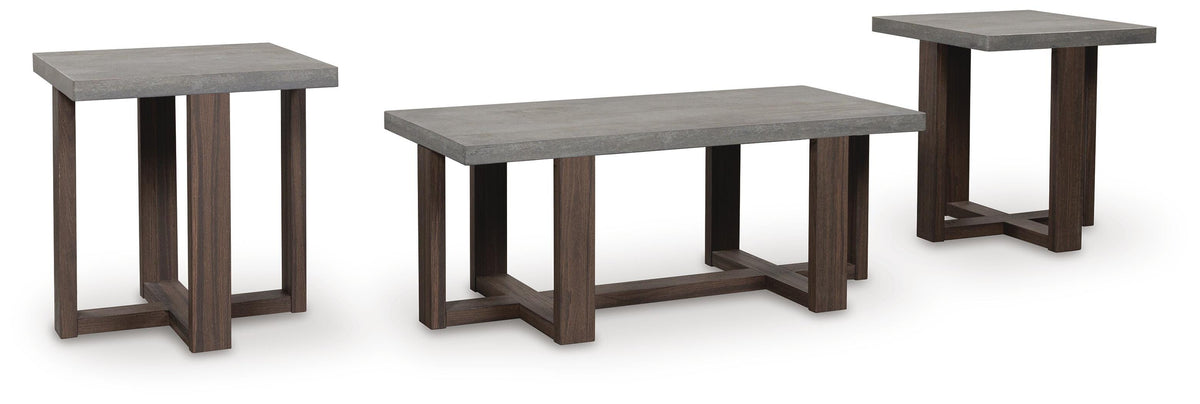 Dynnford Occasional Table Set (3/CN) - Gray/Brown