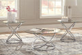 Hollynyx Occasional Table Set (3/CN) - Chrome Finish