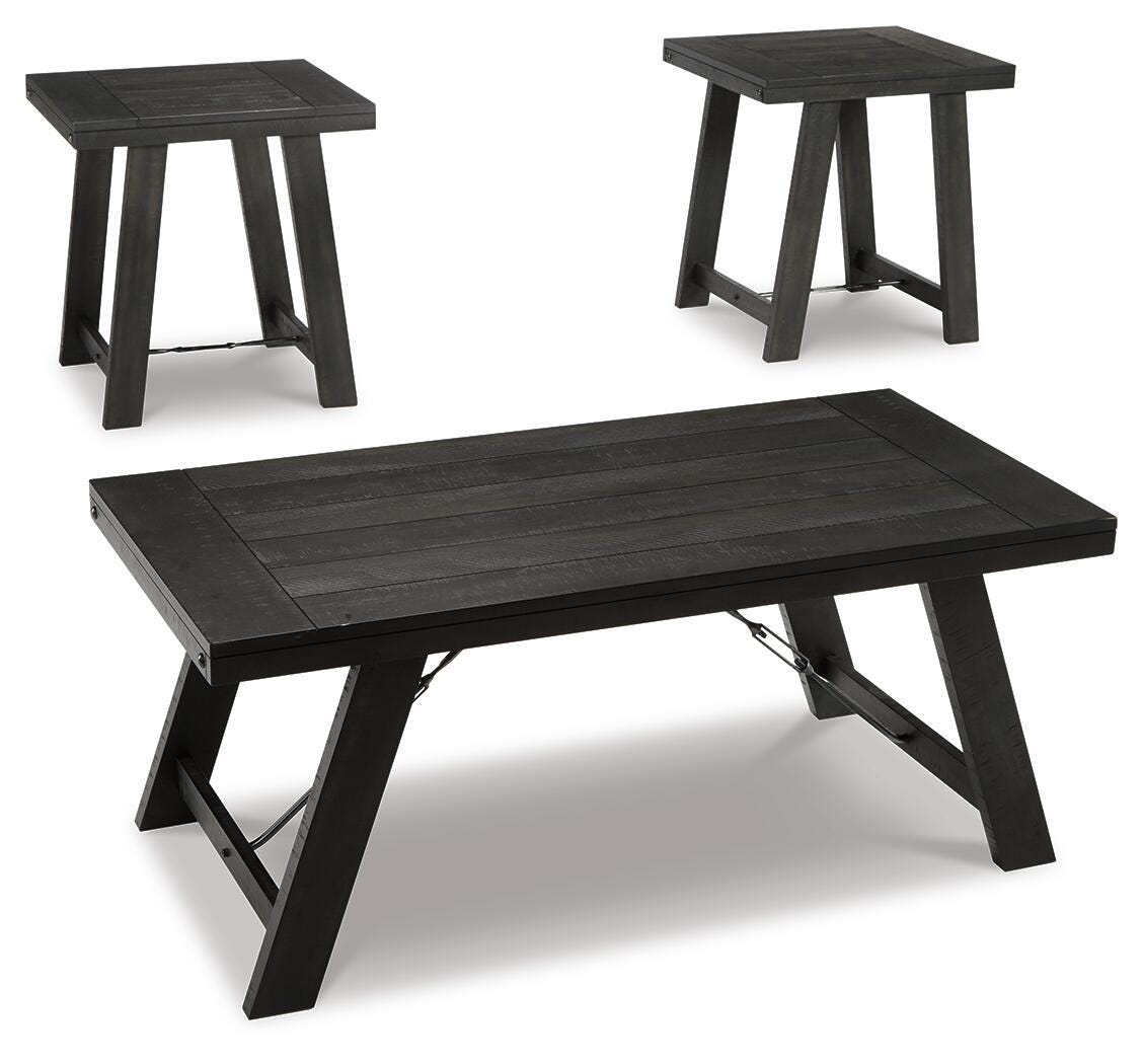 Noorbrook Occasional Table Set (3/CN) - Black/Pewter