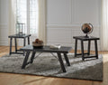 Noorbrook Occasional Table Set (3/CN) - Black/Pewter