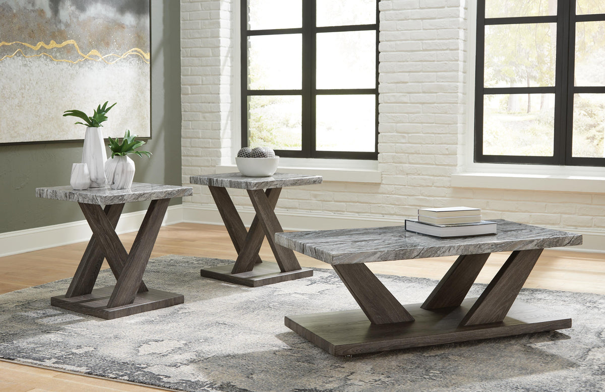 Bensonale Occasional Table Set (3/CN) - Brown/Gray