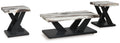 Cendill Occasional Table Set (3/CN) - Dark Brown/White/Black