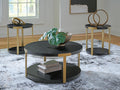 Shylore Occasional Table Set (3/CN) - Black/Brass Finish