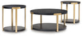 Shylore Occasional Table Set (3/CN) - Black/Brass Finish