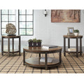 Roybeck Tables Collection - Light Brown/Bronze