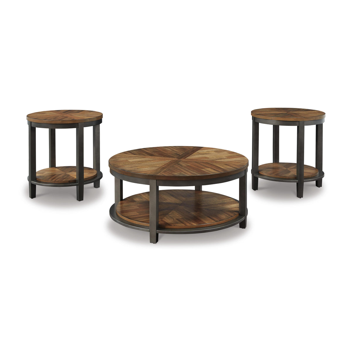 Roybeck Tables Collection - Light Brown/Bronze