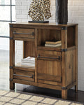 Roybeck Accent Cabinet - Light Brown/Bronze