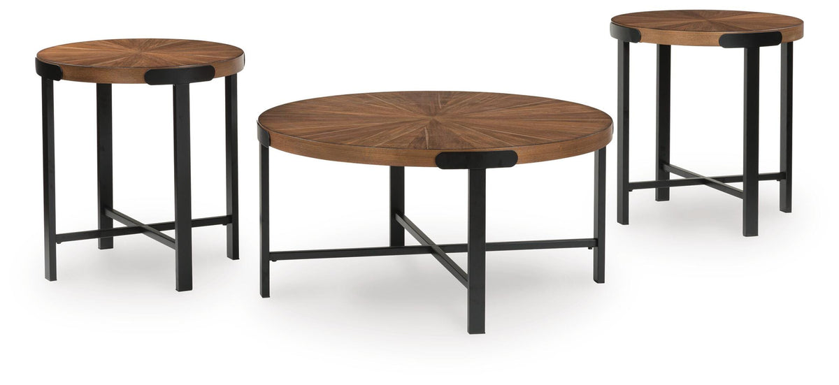 Crosstrail Occasional Table Set (3/CN) - Brown