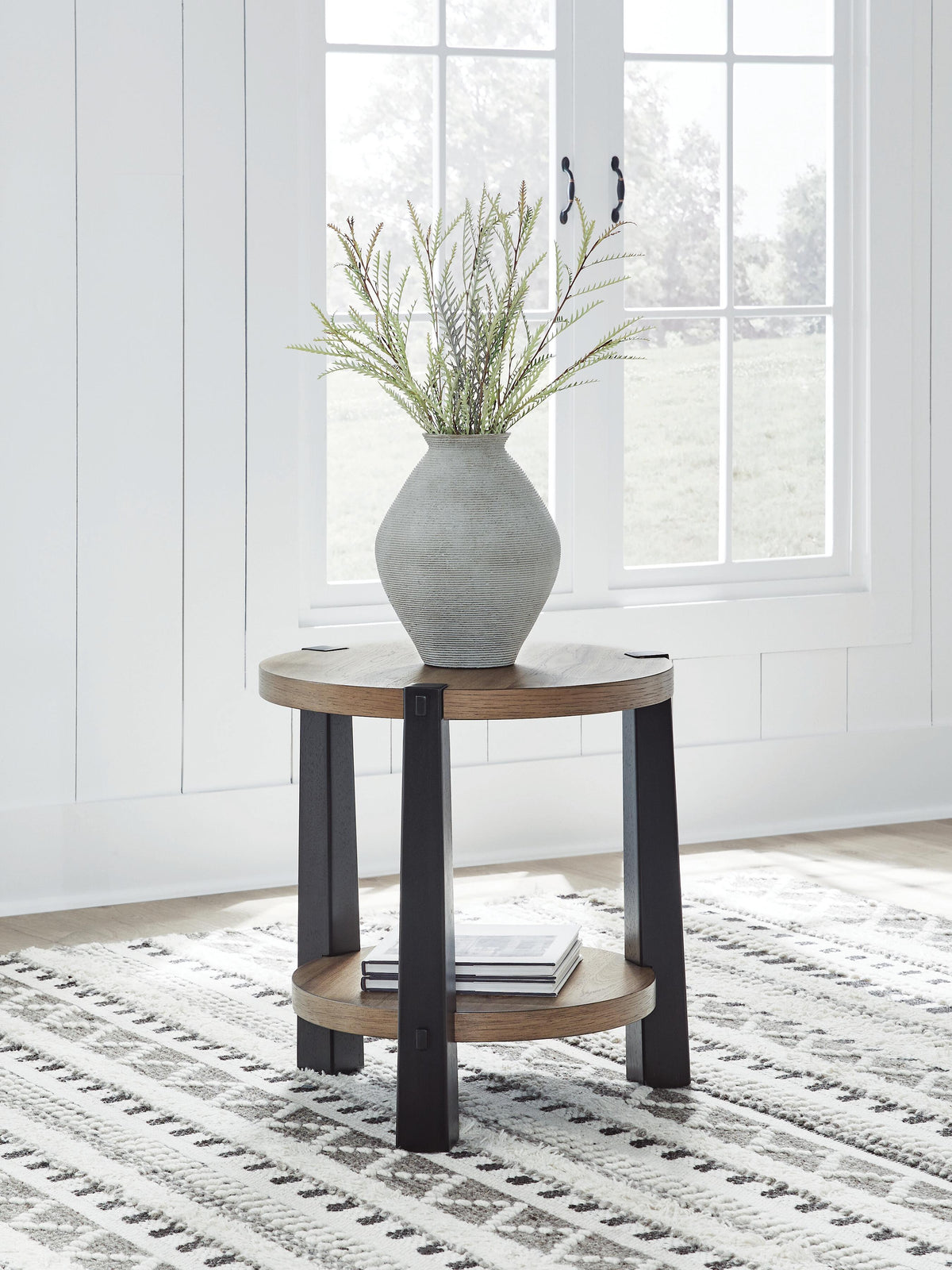 Ridgester Tables Collection - Light Brown/Black