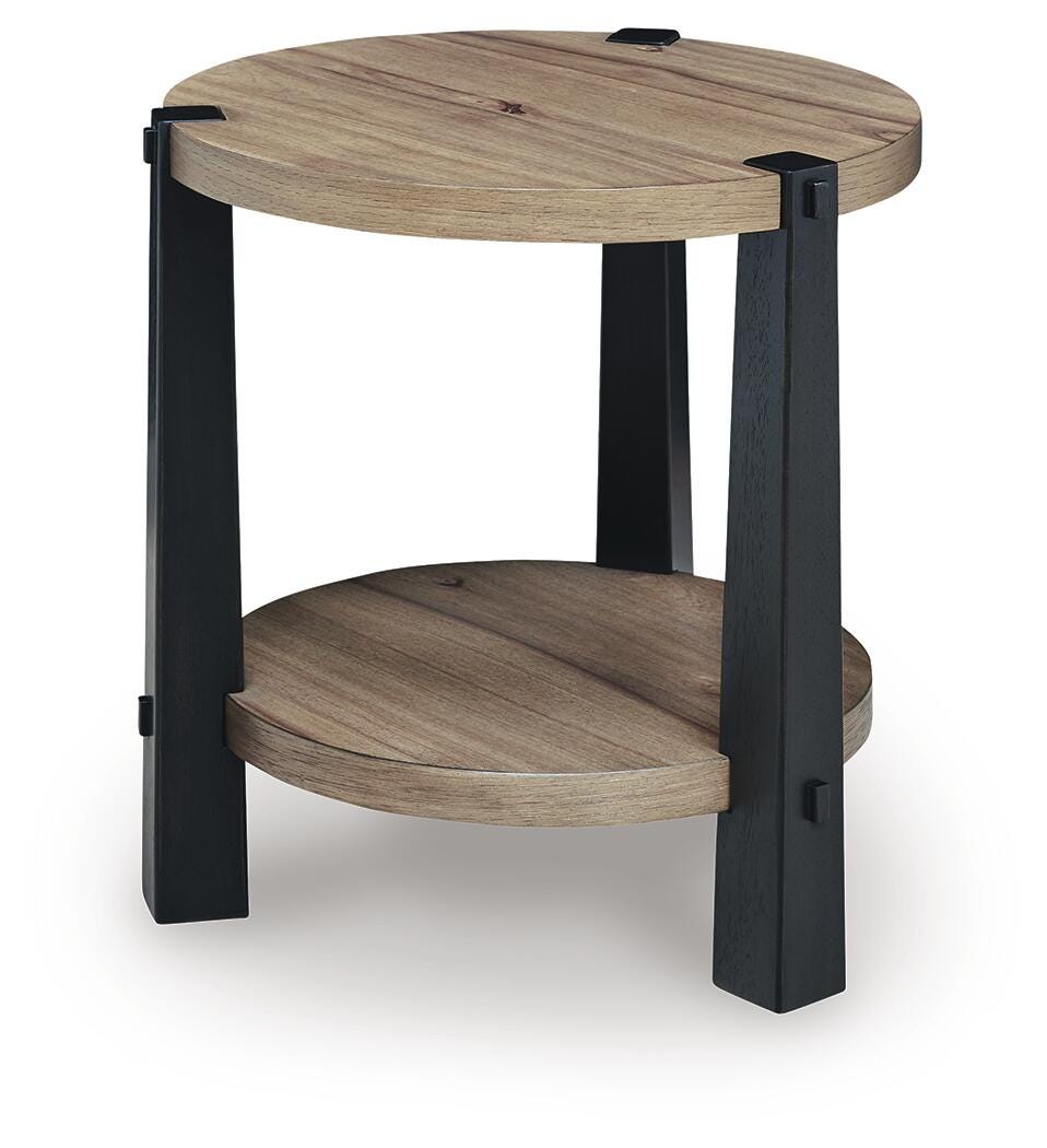 Ridgester Tables Collection - Light Brown/Black