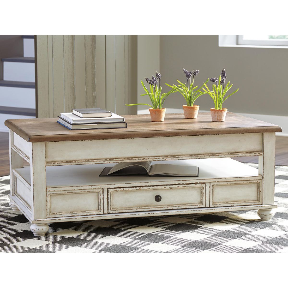 Realyn Tables Collection - White/Brown
