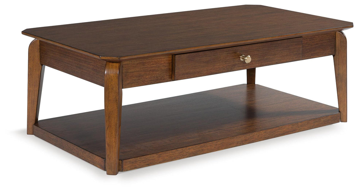 Trenmour Rectangular Cocktail Table - Medium Brown