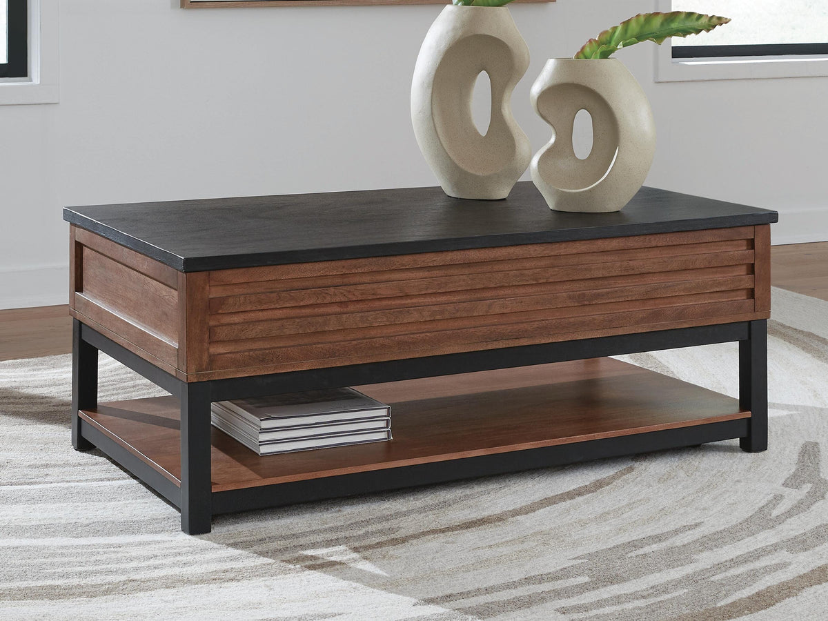 Kallari Tables Collection - Warm Brown/Black