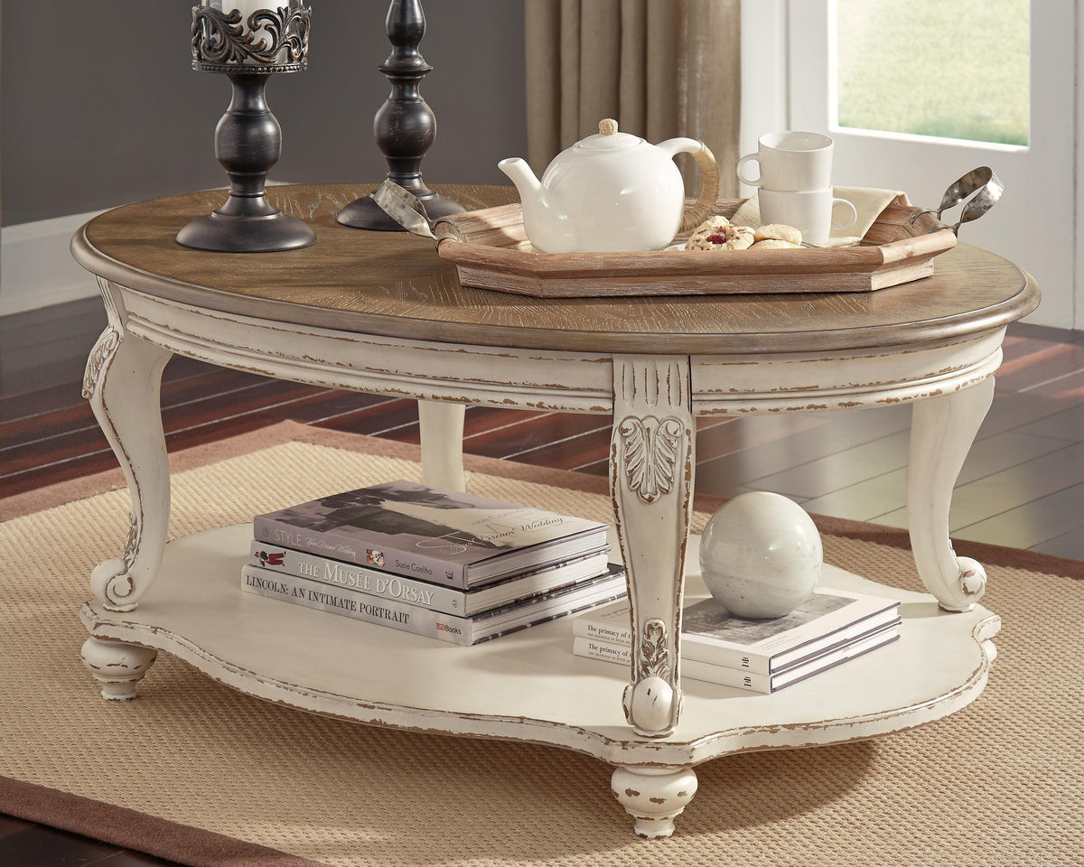 Realyn Tables Collection - White/Brown