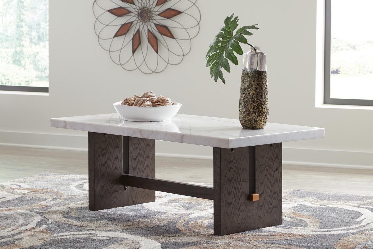 Burkhaus Tables Collection - White/Dark Brown