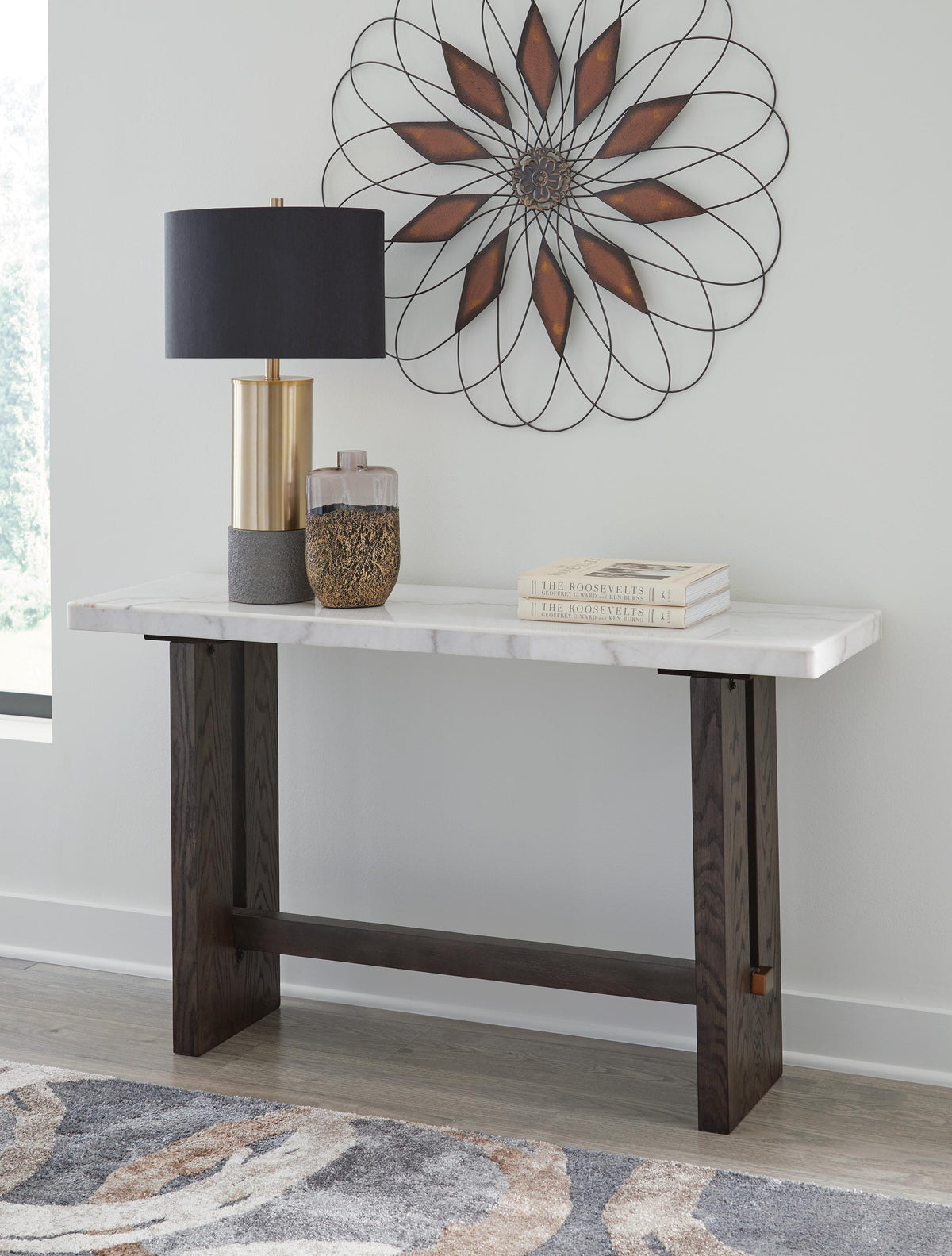 Burkhaus Tables Collection - White/Dark Brown