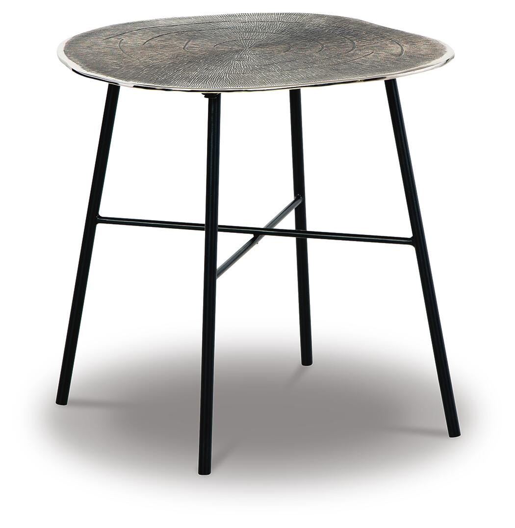 Laverford Round End Table - Chrome/Black