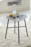 Laverford Round End Table - Chrome/Black