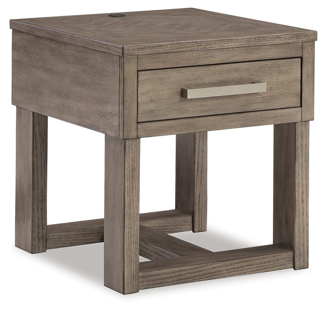 Loyaska Tables Collection - Grayish Brown/White