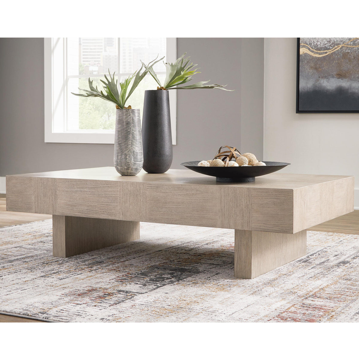 Jorlaina Tables Collection - Light Grayish Brown