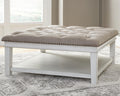 Kanwyn UPH Ottoman Cocktail Table - Grayish Brown/White