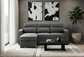 U2601 Dark Grey Reversible Sofa Bed With Drop Down Table And Speaker