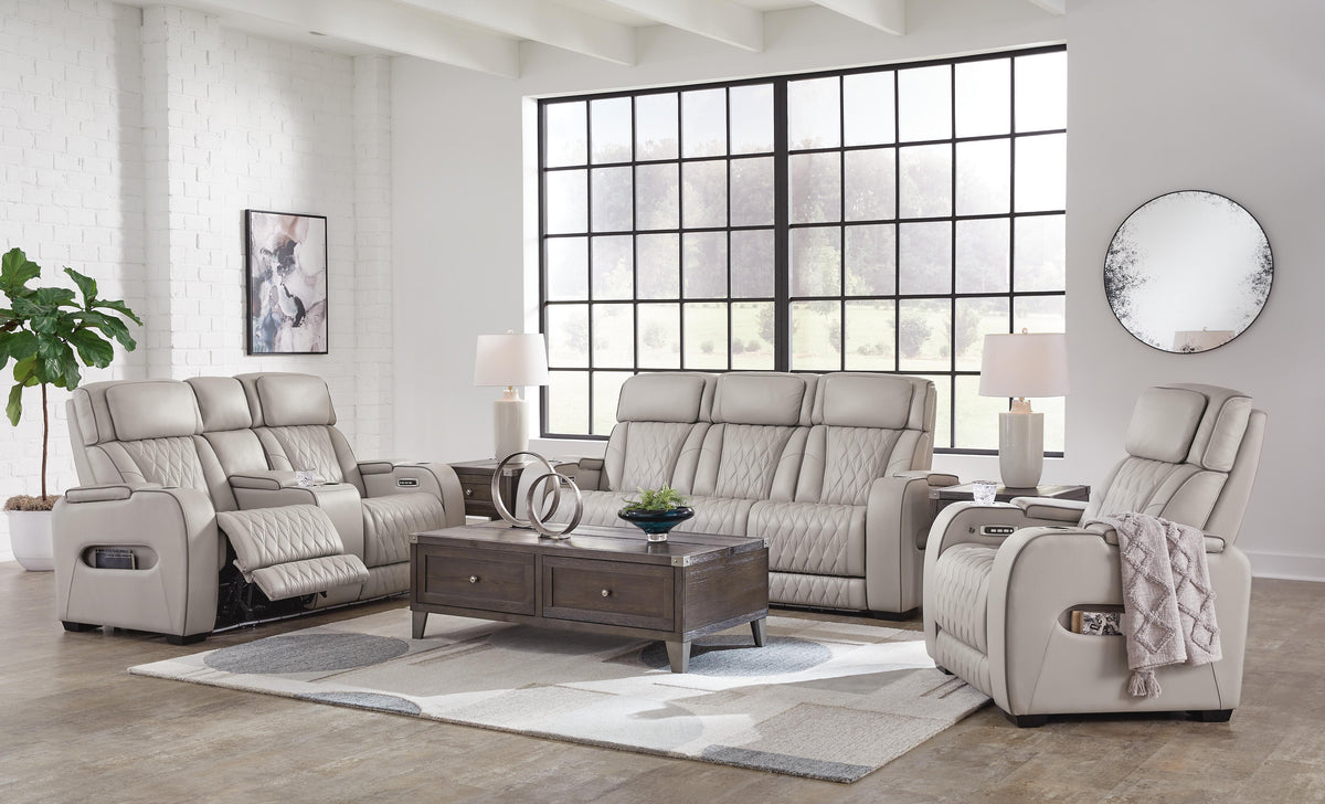 Boyington Sofa, Loveseat and Recliner - Gray