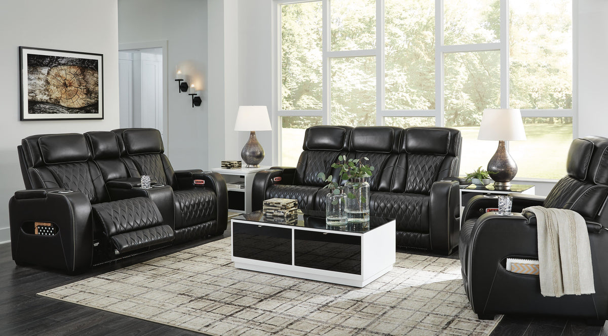 Boyington Sofa, Loveseat and Recliner - Black