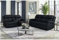 U6026 Black Pu 72A Rec Sofa/Console Rec Loveseat W/LED & Speaker