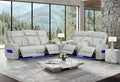 U8611 Blanche Silver P2 Pwr Rec Sofa/Pwr Console Rec Loveseat