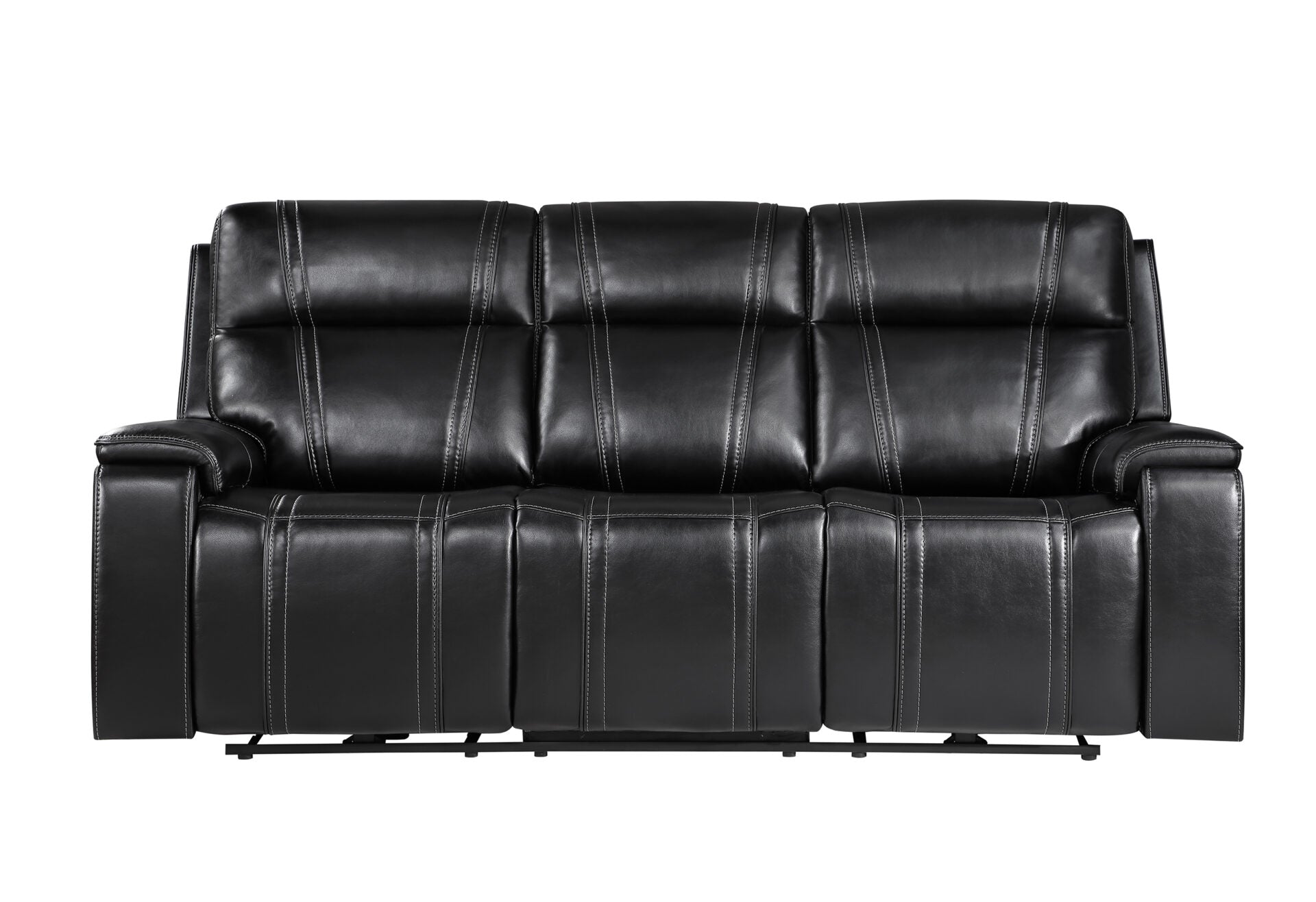 U8881 Black Leather Power Reclining Sofa With Immerse Sound