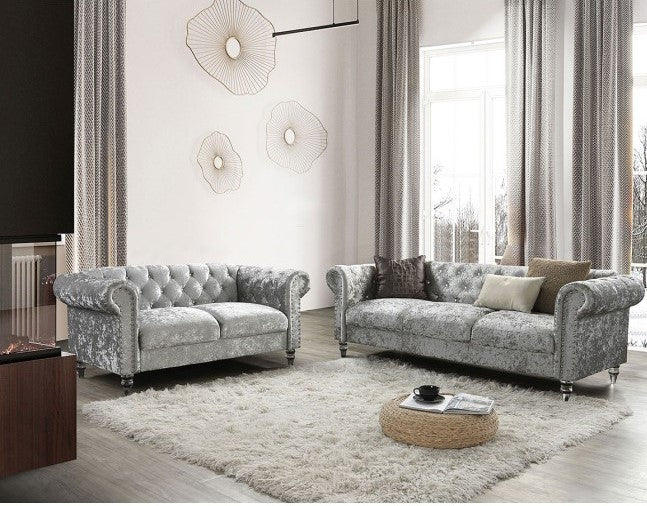 U9550 GREY VELVET SOFA COLLECTION ( !! SUPER SALE !! )