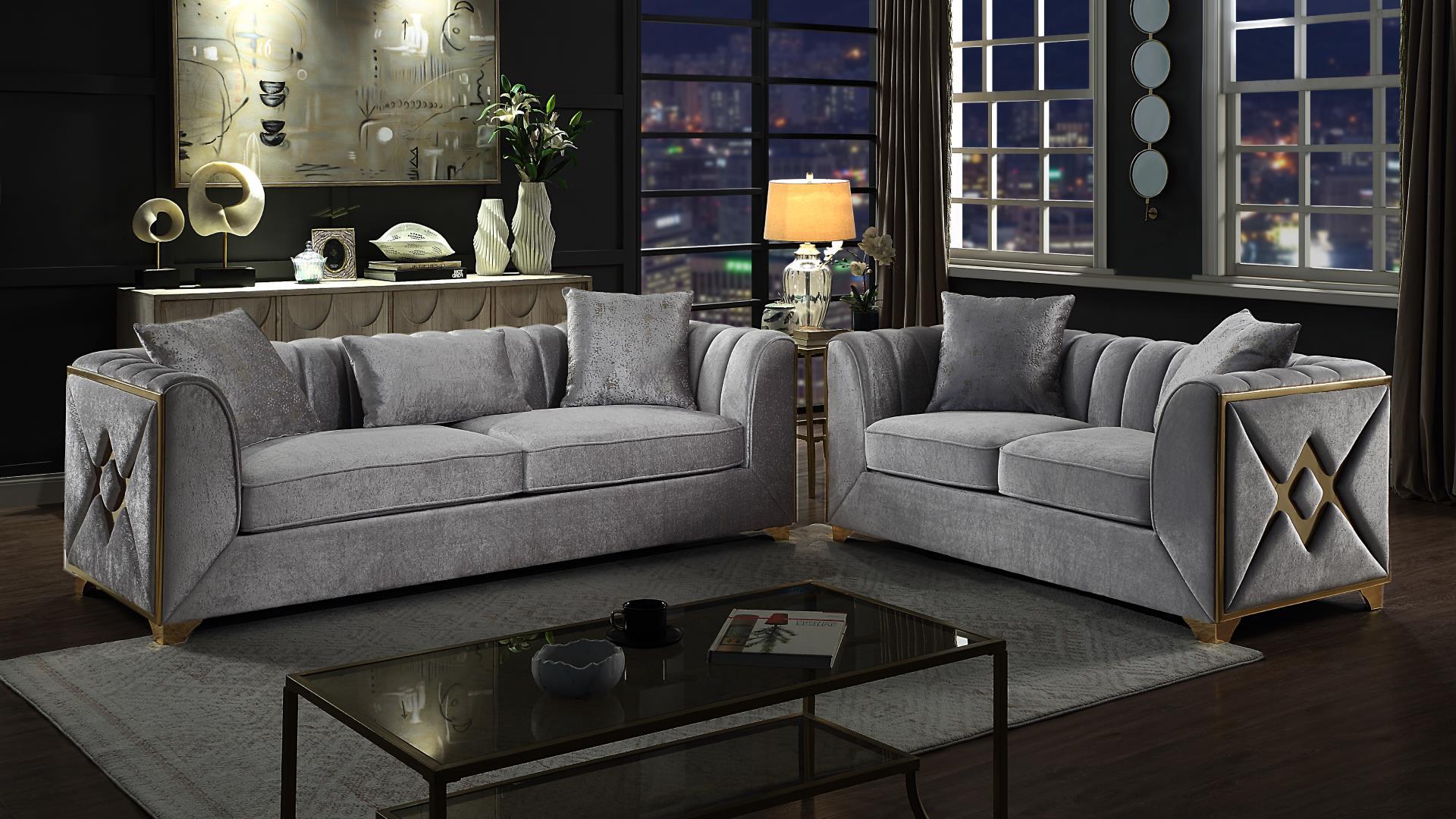 Velencia Living Room Collection - Silver