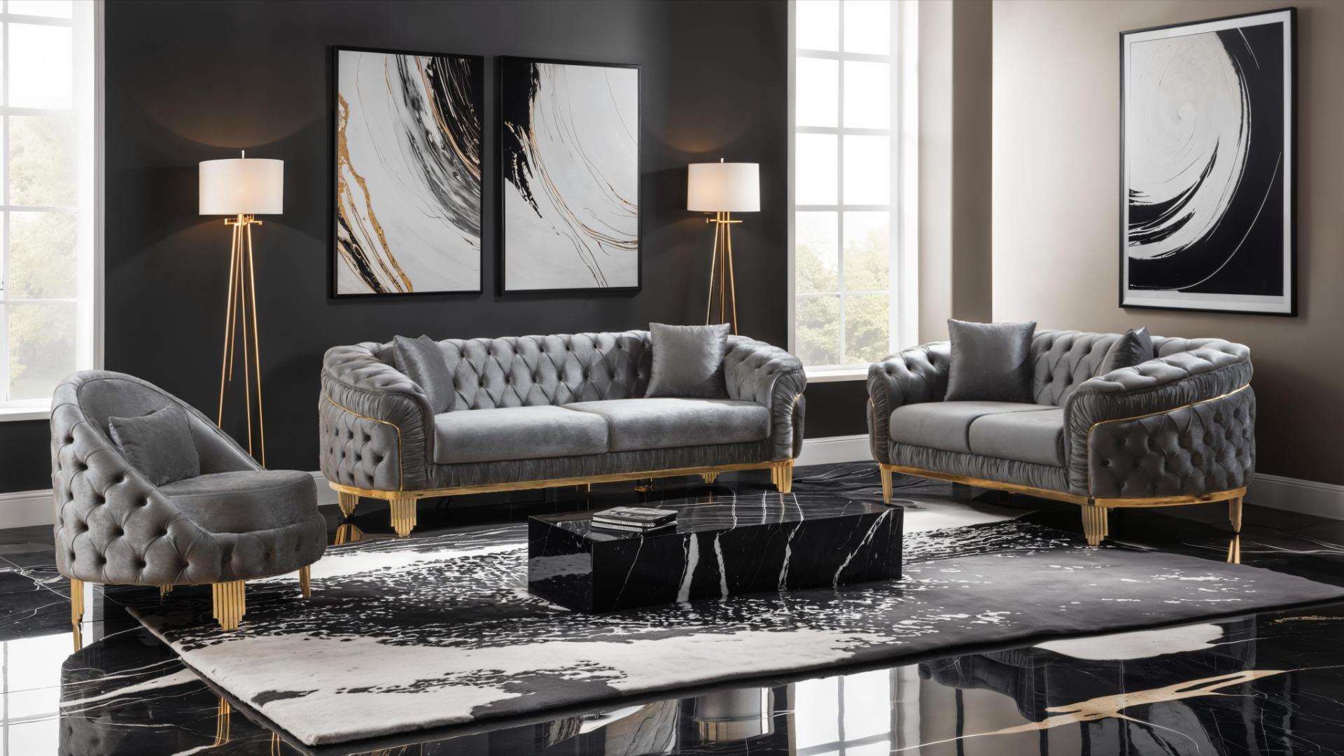 Vanessa Living Room Collection - Gray