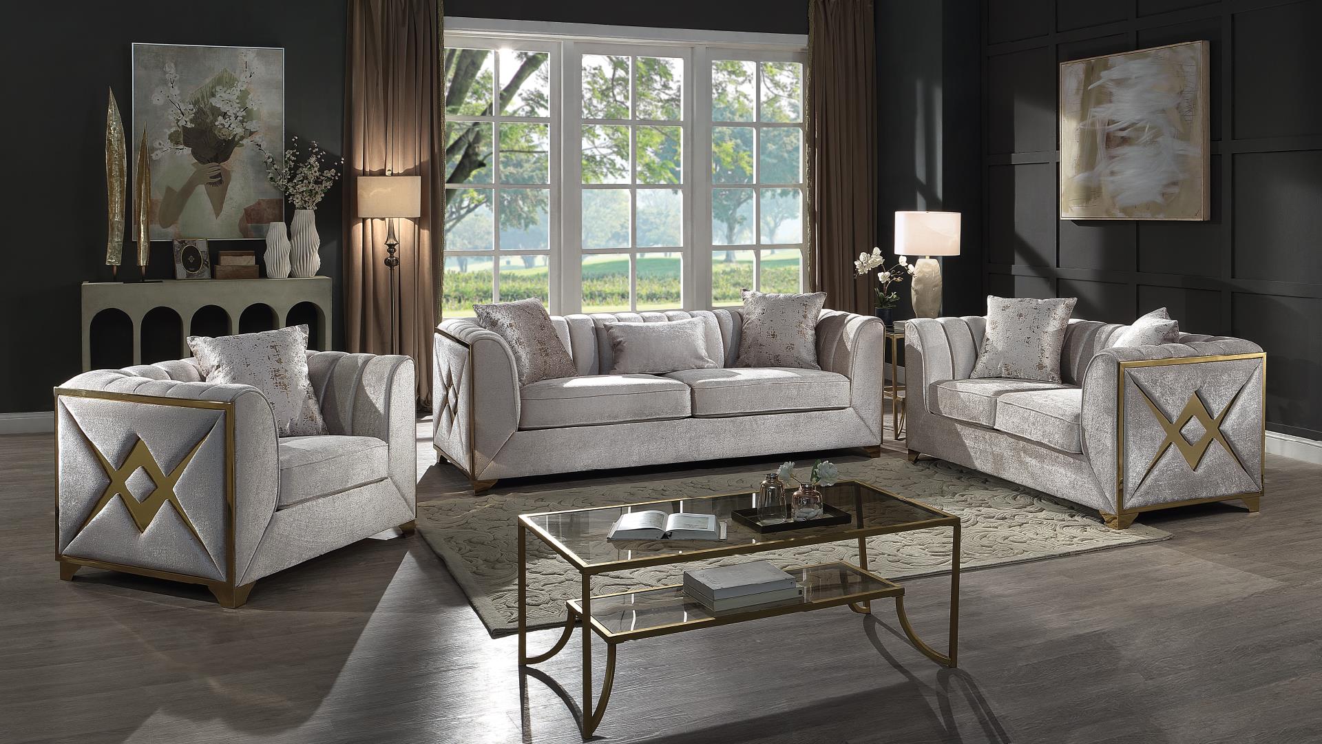 Velencia Living Room Collection - Cream