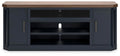 Landocken XL TV Stand w/Fireplace Option - Brown/Blue