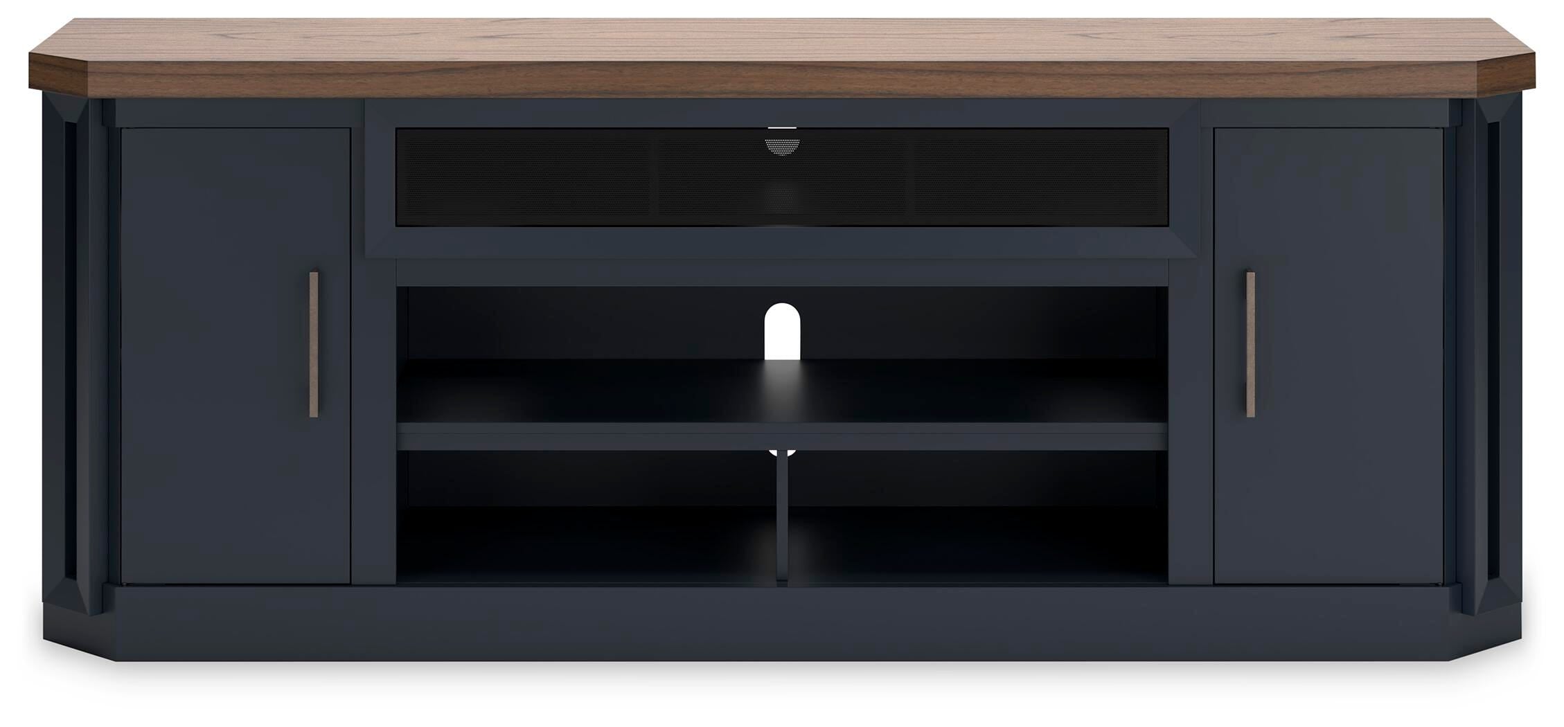 Landocken XL TV Stand w/Fireplace Option - Brown/Blue