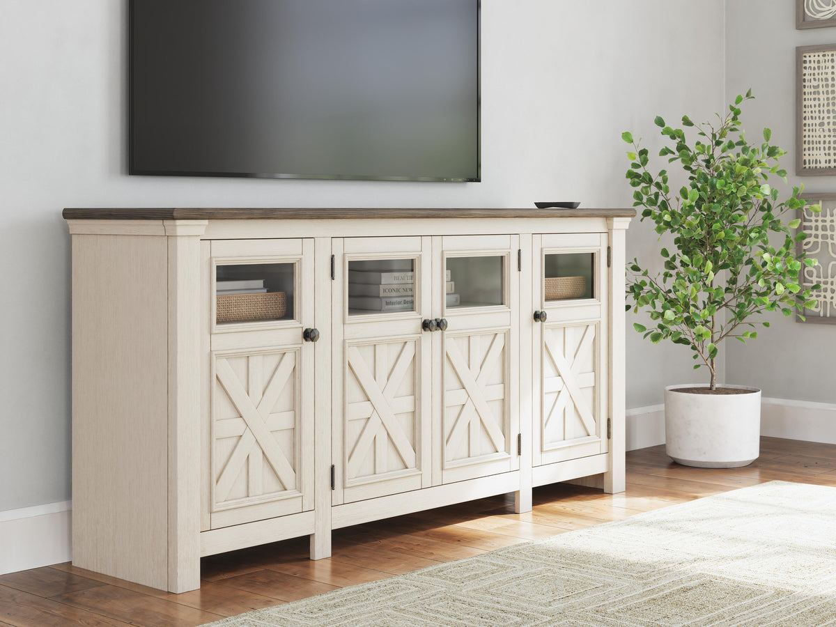 Bolanburg Extra Large TV Stand - White/Weathered Gray