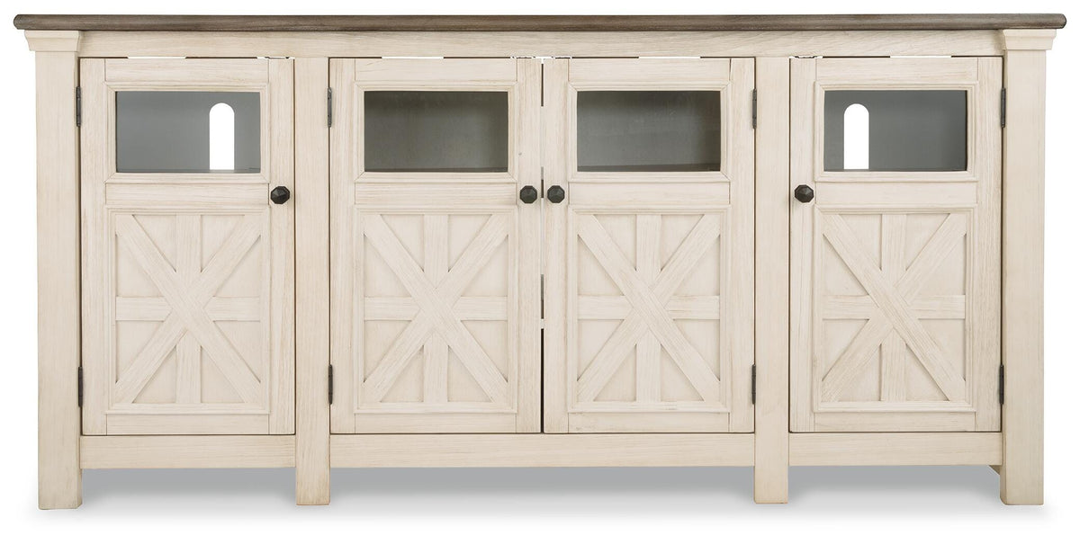 Bolanburg Extra Large TV Stand - White/Weathered Gray