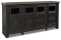 Tyler Creek Extra Large TV Stand - Black/Gray