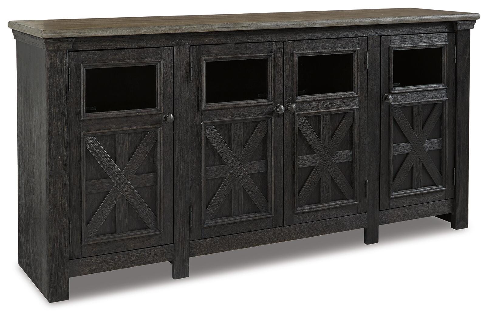 Tyler Creek Extra Large TV Stand - Black/Gray