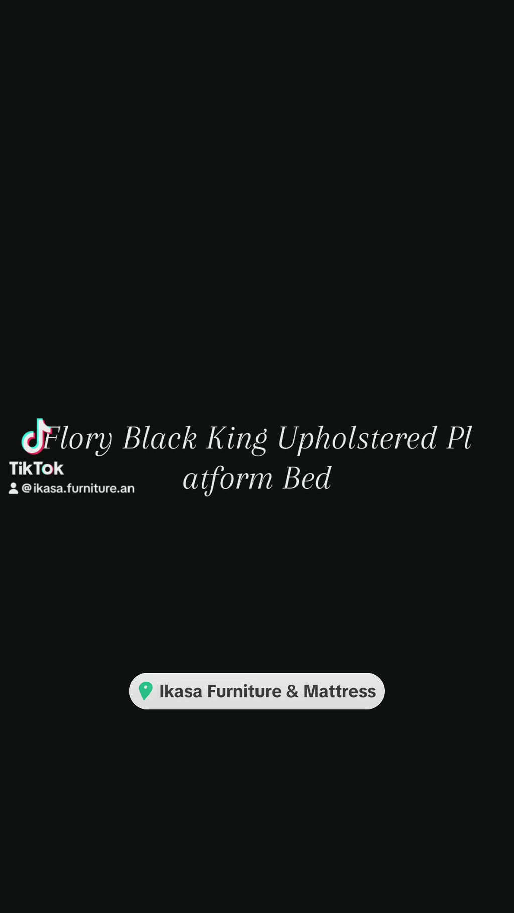 Flory Black King Upholstered Platform Bed (FLOOR SAMPLE SALE)