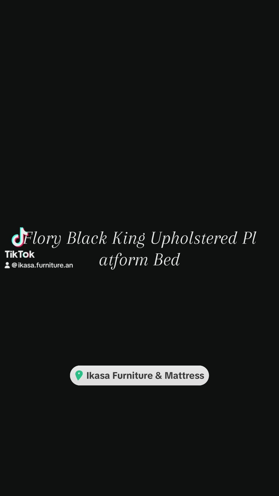 Flory Black King Upholstered Platform Bed (FLOOR SAMPLE SALE)