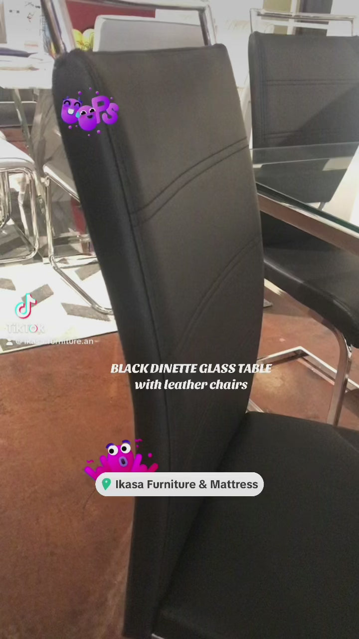 BLACK DINETTE GLASS TABLE