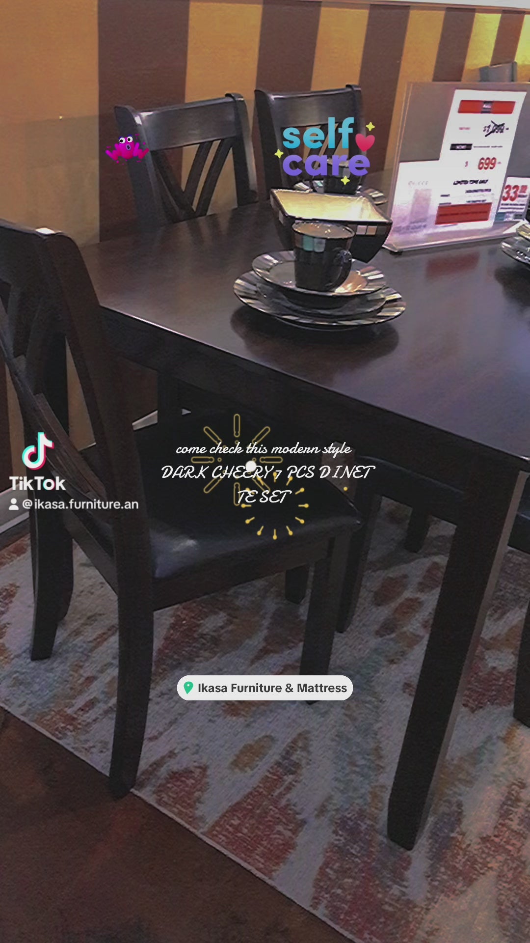 DARK CHEERY 7 PCS DINETTE SET